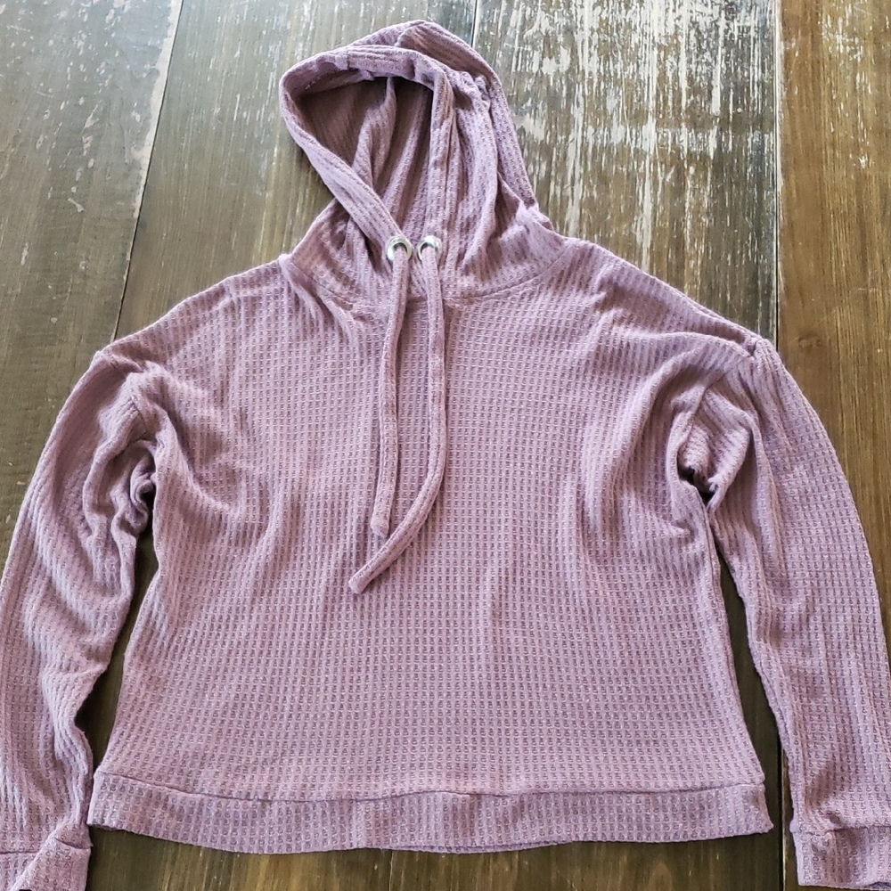 Passport Mauve Waffle Knit Hoodie